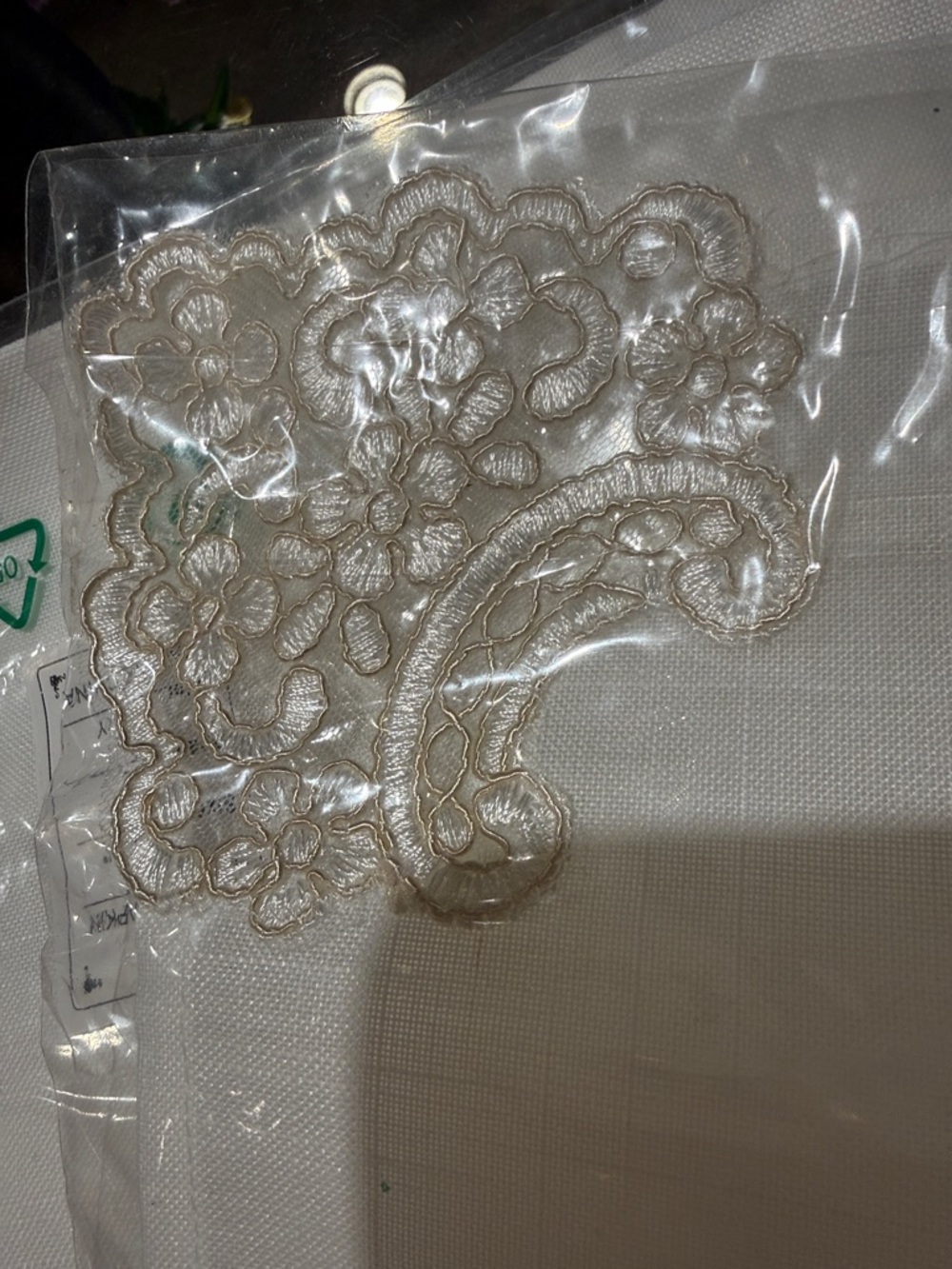 Delicate Floral Lace dinner linen napkins 8 available
Ivory color